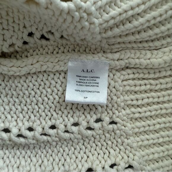 A.L.C | Drew Open Stitch Cotton Cardigan in Ecru | Small - Picture 4 of 6
